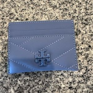 NWT Tory Burch Kira chevron matte blue wallet